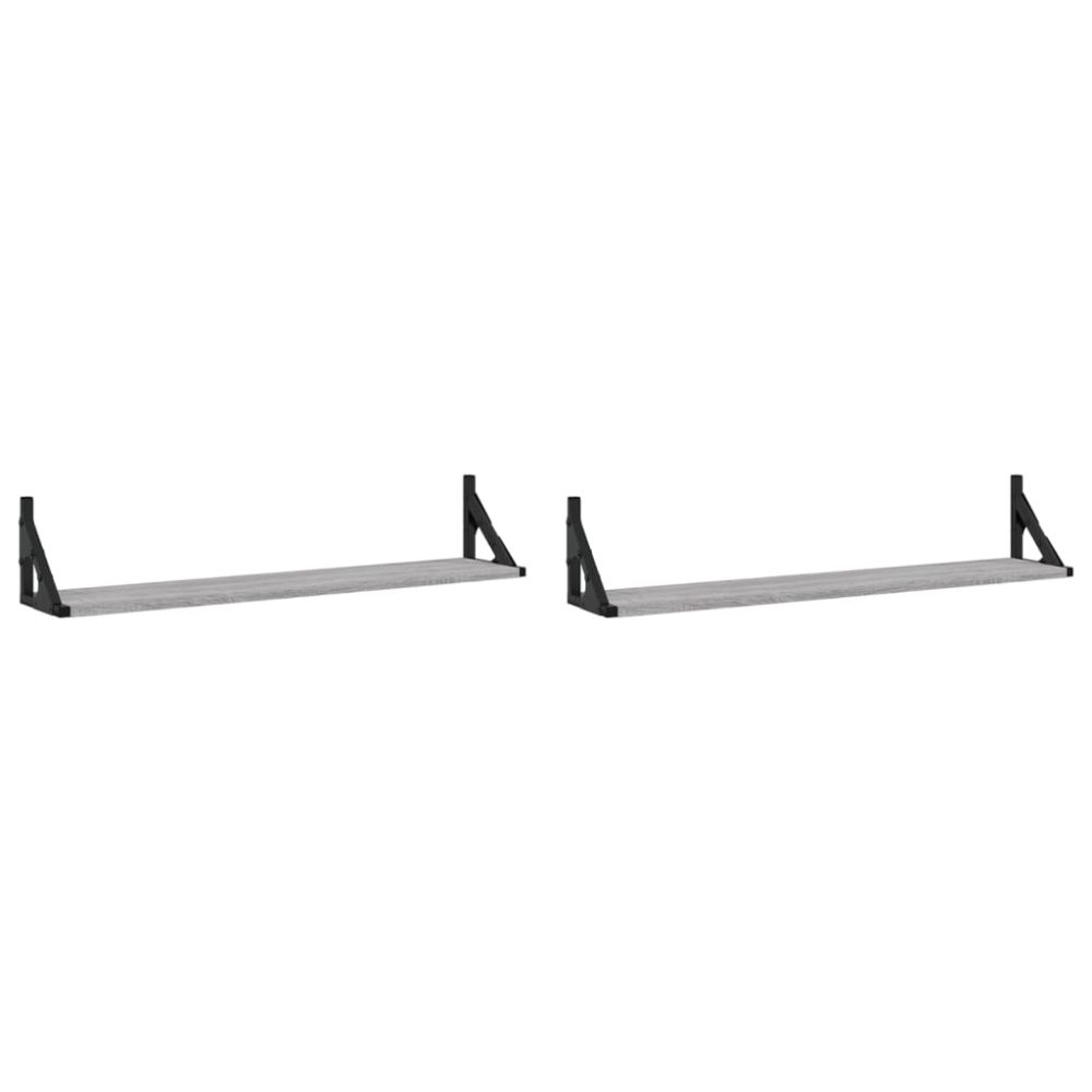 vidaXL Étagères murales 2pcs Sonoma gris 80 x 15 x 15,5 cm Bois ingénierie